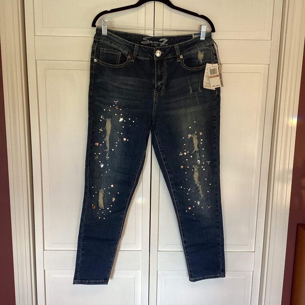 NWT Seven7 Ankle Skinny Embellished Jeans